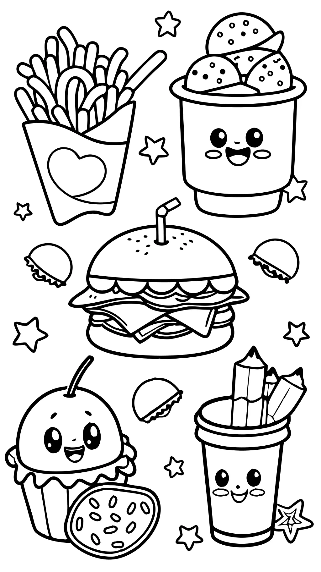 coloring pages fast food